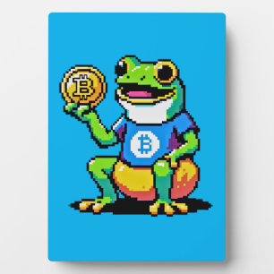 Crypto Frog - Funny Pixel Art Digital Currency Plaque