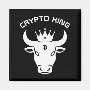 Crypto King Personalised Black Magnet