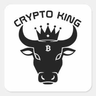Crypto King Personalised White Square Sticker