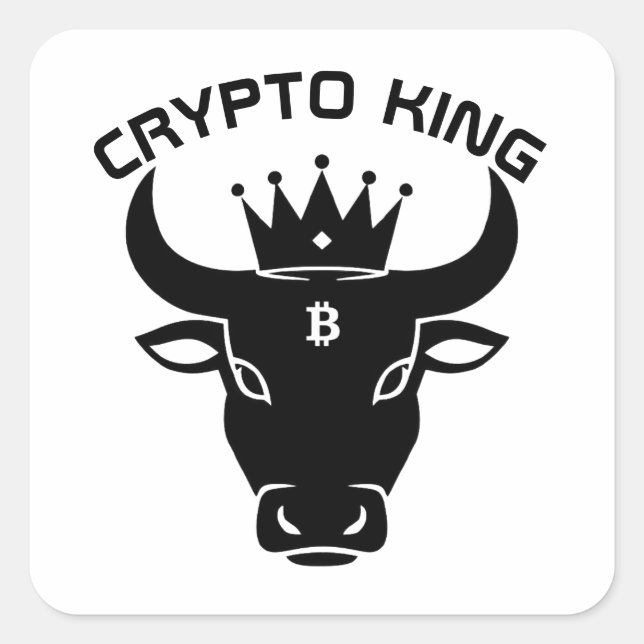 Crypto King Personalised White Square Sticker (Front)
