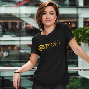 Crypto Life Coffee Company Original Gold Logo T-Shirt
