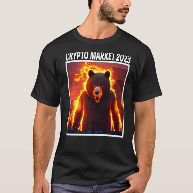 Crypto Market 2023 Bear Market Stock Trading Reces T-Shirt (Front)