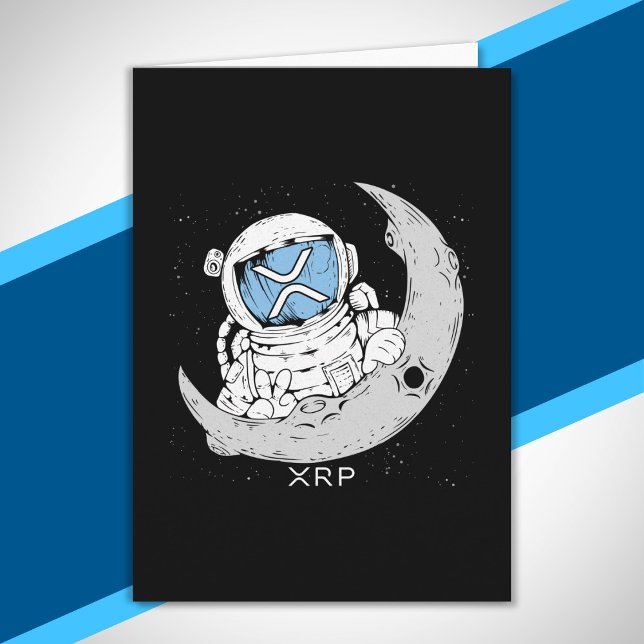 Crypto Meme XRP Cryptocurrency Cute Astronaut Moon Card (Creator Uploaded)