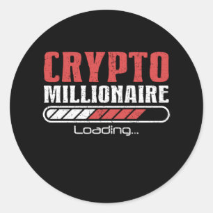 Crypto Millionaire Funny Bitcoin Crypto Classic Round Sticker