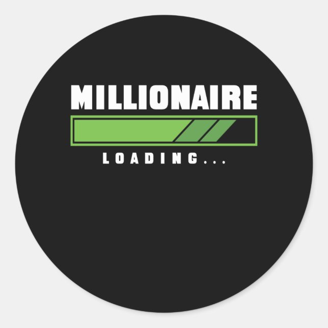 Crypto Millionaire Loading Ad For Investors Classic Round Sticker (Front)