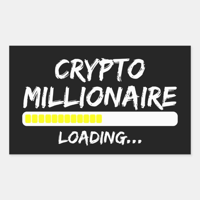 Crypto Millionaire Loading Bitcoin Rectangular Sticker (Front)