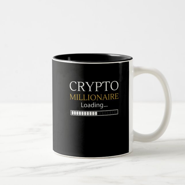 Crypto Millionaire Loading funny coin trader Two-Tone Coffee Mug (Right)