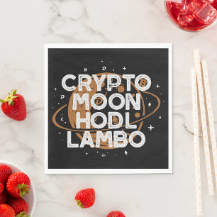 Crypto Moon HODL Lambo Napkin