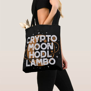 Crypto Moon HODL Lambo Tote Bag