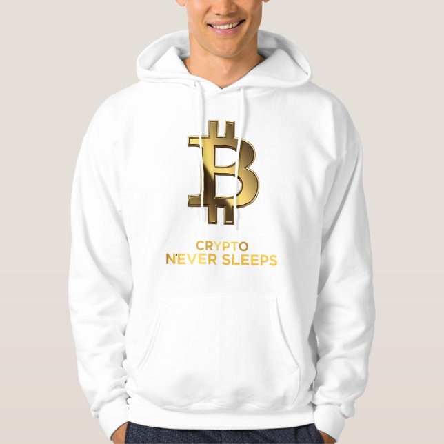 Crypto Never Sleeps Bitcoin Hoodie (Front)