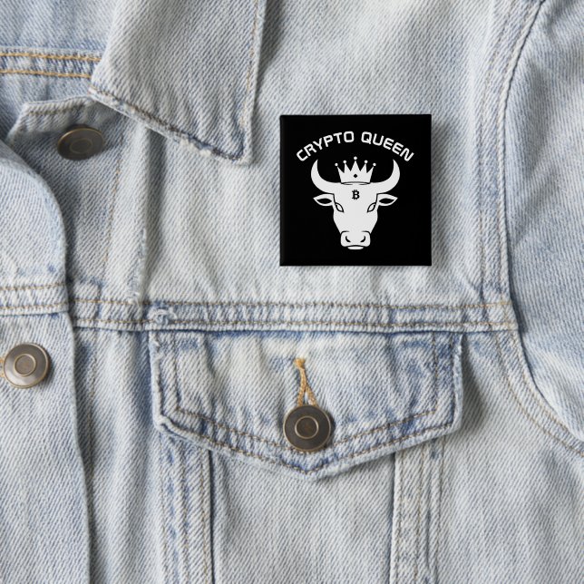 Crypto Queen Personalised Black 15 Cm Square Badge (In Situ)
