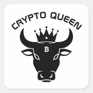 Crypto Queen Personalised White Square Sticker