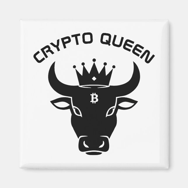 Crypto Queen White Magnet (Front)