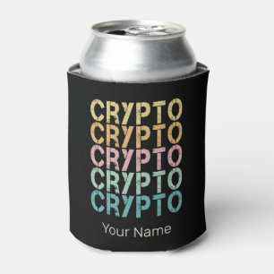 Crypto Retro Lettering Design For Cryptocurrency Can Cooler