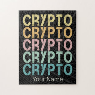 Crypto Retro Lettering Design For Cryptocurrency Jigsaw Puzzle