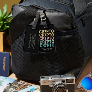 Crypto Retro Lettering Design For Cryptocurrency Luggage Tag