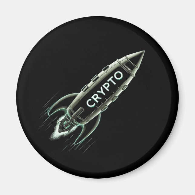 Crypto Rocket  Magnet (Front)