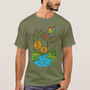 Crypto Stocks Trading Flowing river T-Shirt