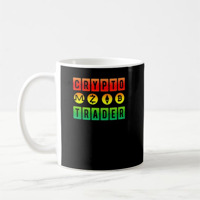 Crypto Trader Rainbow for Bitcoin Fans Coffee Mug (Left)