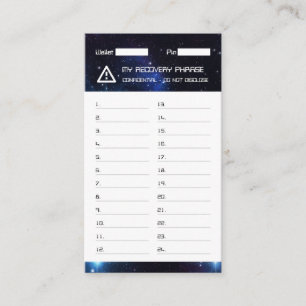 Crypto Wallet Space Recovery Seed Phrase 24 Business Card