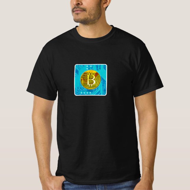 Cryptocurrency Bitcoin & Chip T-Shirt (Front)