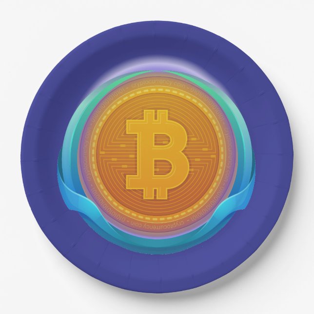 CRYPTOCURRENCY BITCOIN PAPER PLATE (Front)