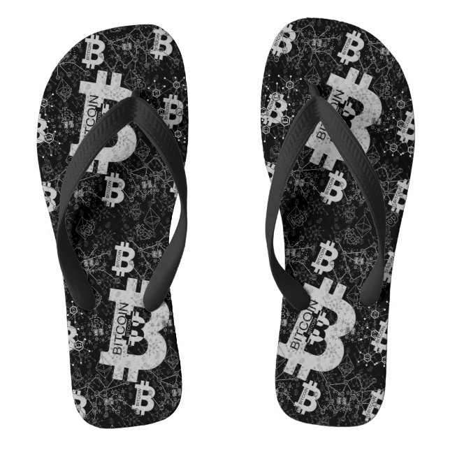 Cryptocurrency Black Money Design Thongs (Footbed)