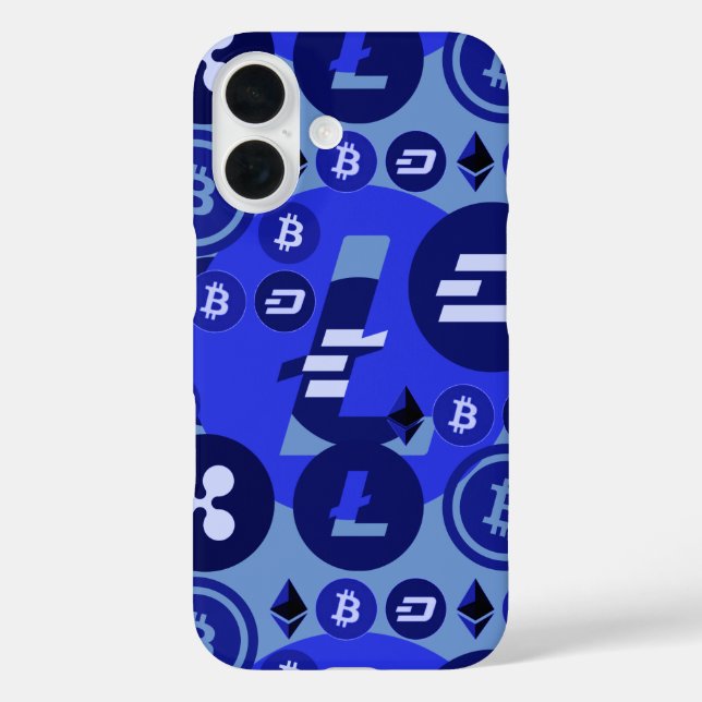 Cryptocurrency Blue Digital Money Pattern Case-Mate iPhone Case (Back)