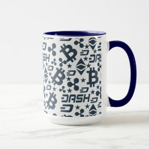 Cryptocurrency Blue Money Pattern Mug