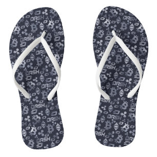 Cryptocurrency Blue Money Pattern Thongs