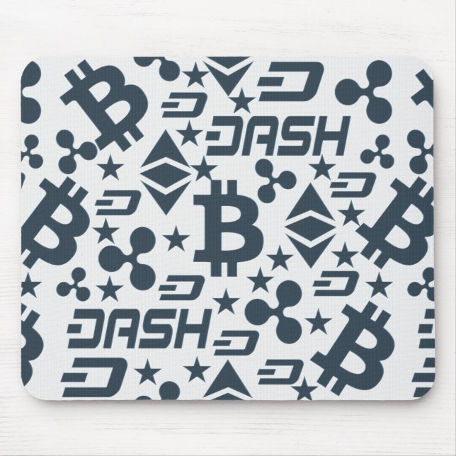 Cryptocurrency Blue Pattern Mouse Pad (Front)