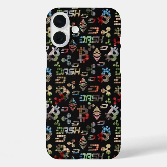 Cryptocurrency Colourful Digital Money Pattern Case-Mate iPhone Case (Back)