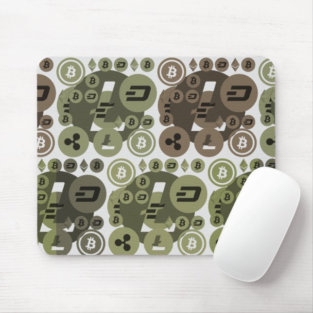 Cryptocurrency Colourful Pattern Mouse Pad (With Mouse)