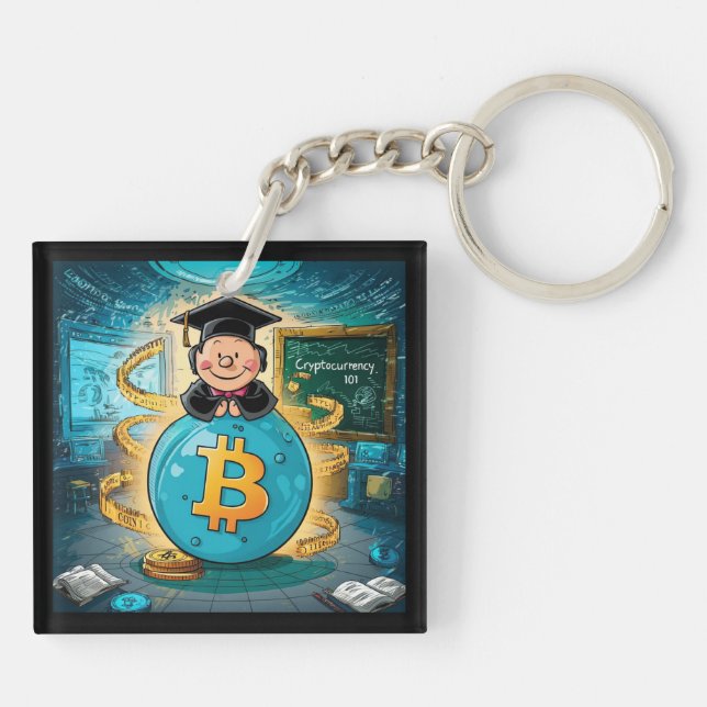 Cryptocurrency Graduation Key Ring (Back)