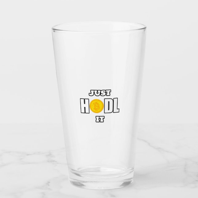 Cryptocurrency Hodl bitcoin Glass (Front)