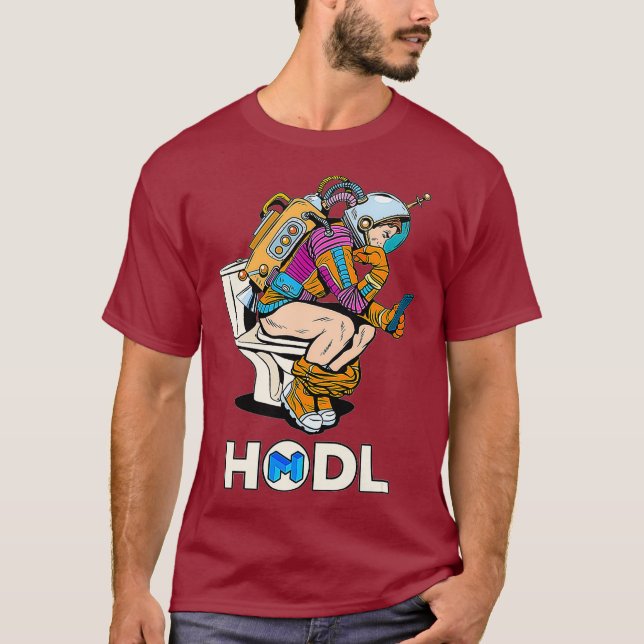 Cryptocurrency Matic Polygon HODL Space Man On T-Shirt (Front)