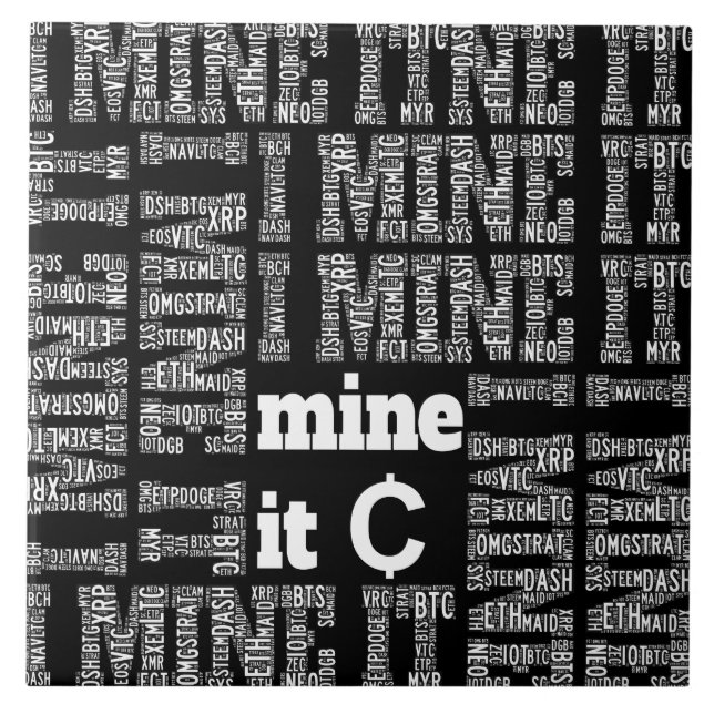 Cryptocurrency mining ceramic tile (Front)