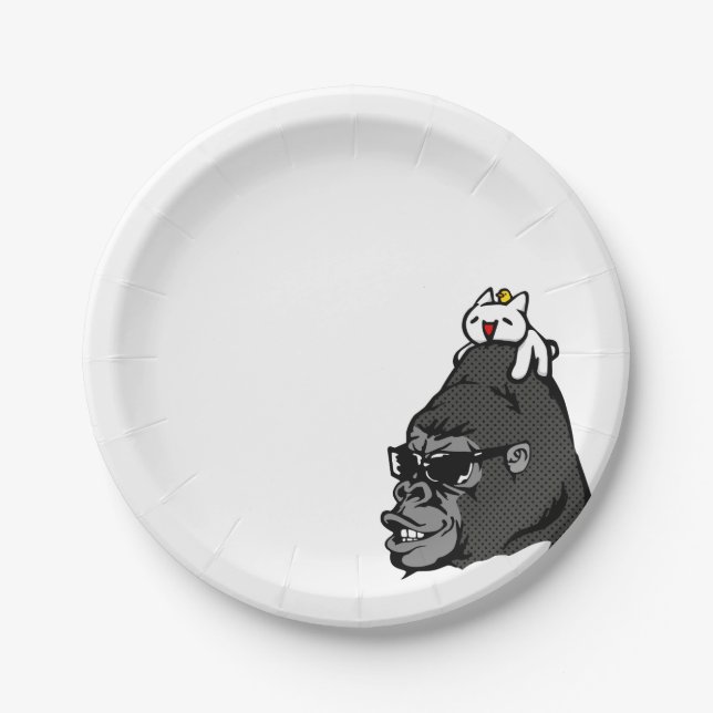 Cryptocurrency MonaCoin Gorilla and Monar Paper Plate (Front)