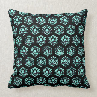 Cryptocurrency MonaCoin MonaDamask Pattern Blue Cushion
