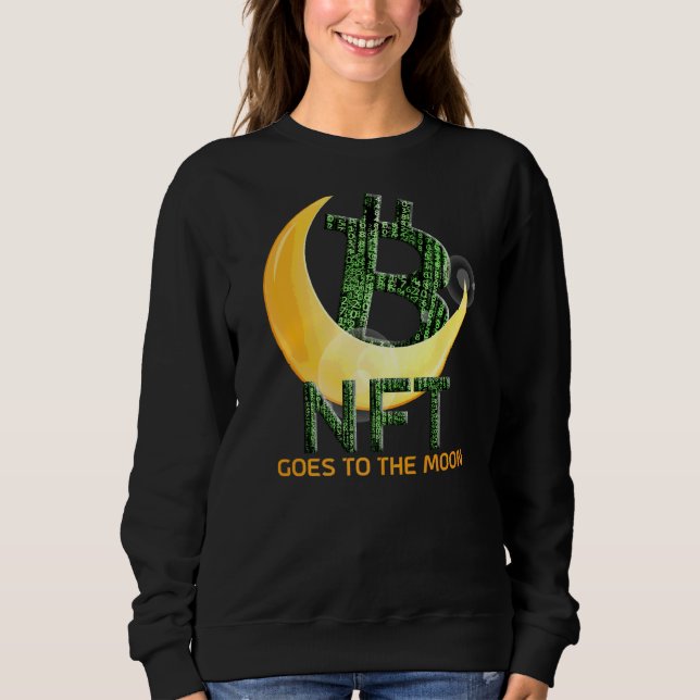 Cryptocurrency Nft Matrix Bit Code Goes To The Moo Sweatshirt (Front)
