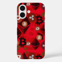 Cryptocurrency Red Digital Money Pattern