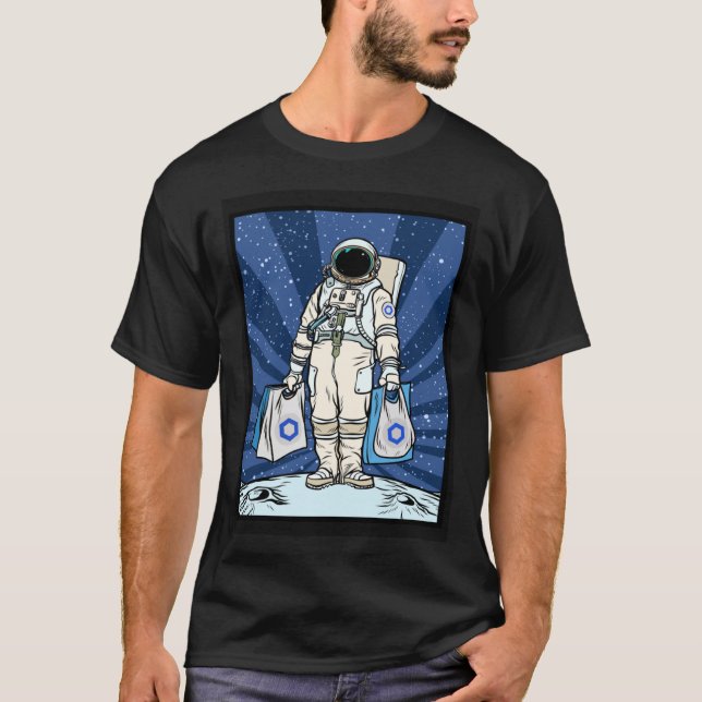 Cryptocurrency Talk  Chainlink To The Moon Space M T-Shirt (Front)