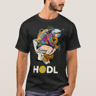 Cryptocurrency Talk Doge HODL Space Man On Toilet  T-Shirt