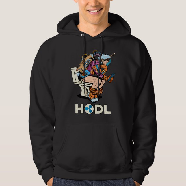 Cryptocurrency Talk Ripple XRP HODL Space Man On T Hoodie (Front)