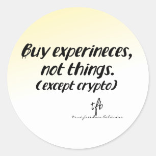 Cryptocurrency vs. Things Gold Tint Classic Round Sticker