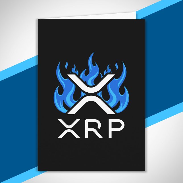 Cryptocurrency XRP Crypto Blue Flames Fire Melt Card (Creator Uploaded)