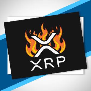 Cryptocurrency XRP Crypto Orange Flames Fire Melt Postcard