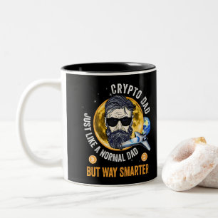 Cryptodad Crypto Dad Like A Regular Bitcoin Dad Two-Tone Coffee Mug