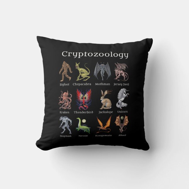 Cryptozoology Cryptid Creatures Cushion (Front)