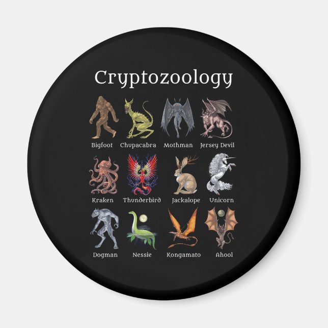 Cryptozoology Cryptid Creatures Magnet (Front)